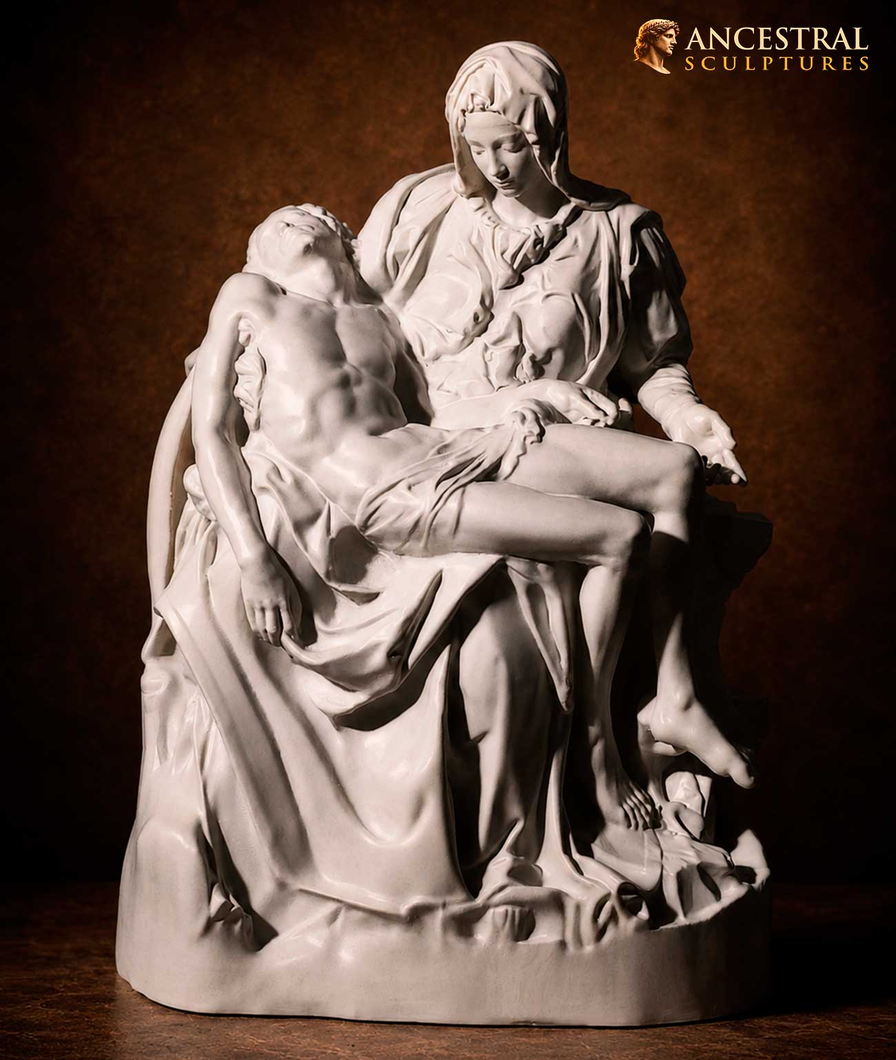 Michelangelo Pieta Statue – Renaissance Sculpture Replica in Matte White Resin – Virgin Mary & Christ Artwork