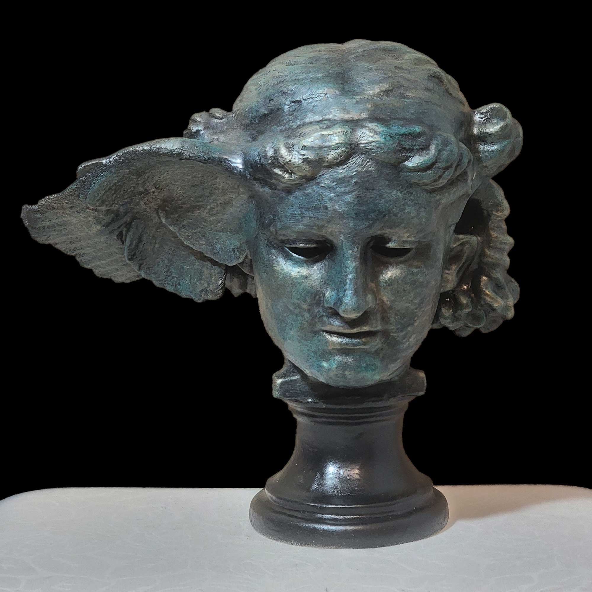 Hypnos Head Bust Sculpture Greek God of Sleep Statue Resin Replica Bronze Finish Classical Mythology Decor - Image 2