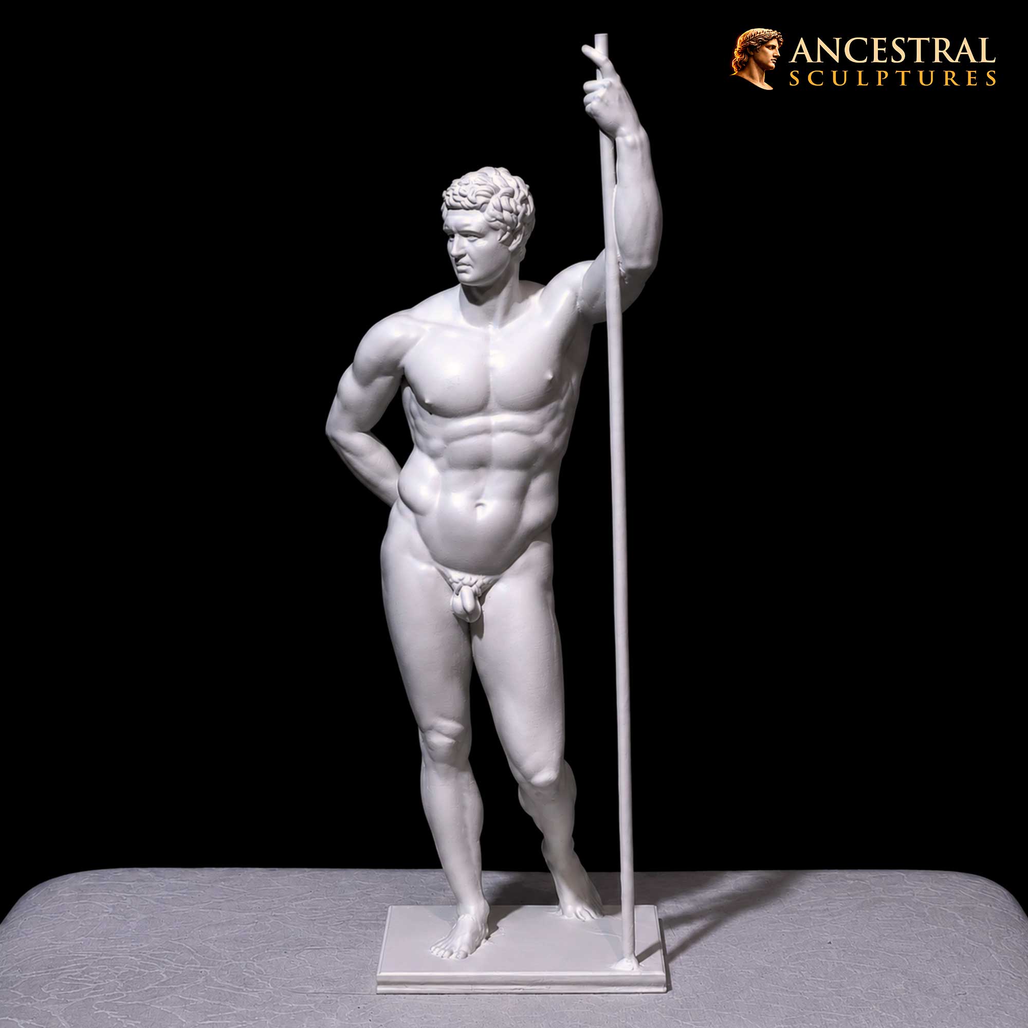 Pergamene Prince Statue – Hellenistic Greek Warrior Sculpture in Matte White Resin - Image 3