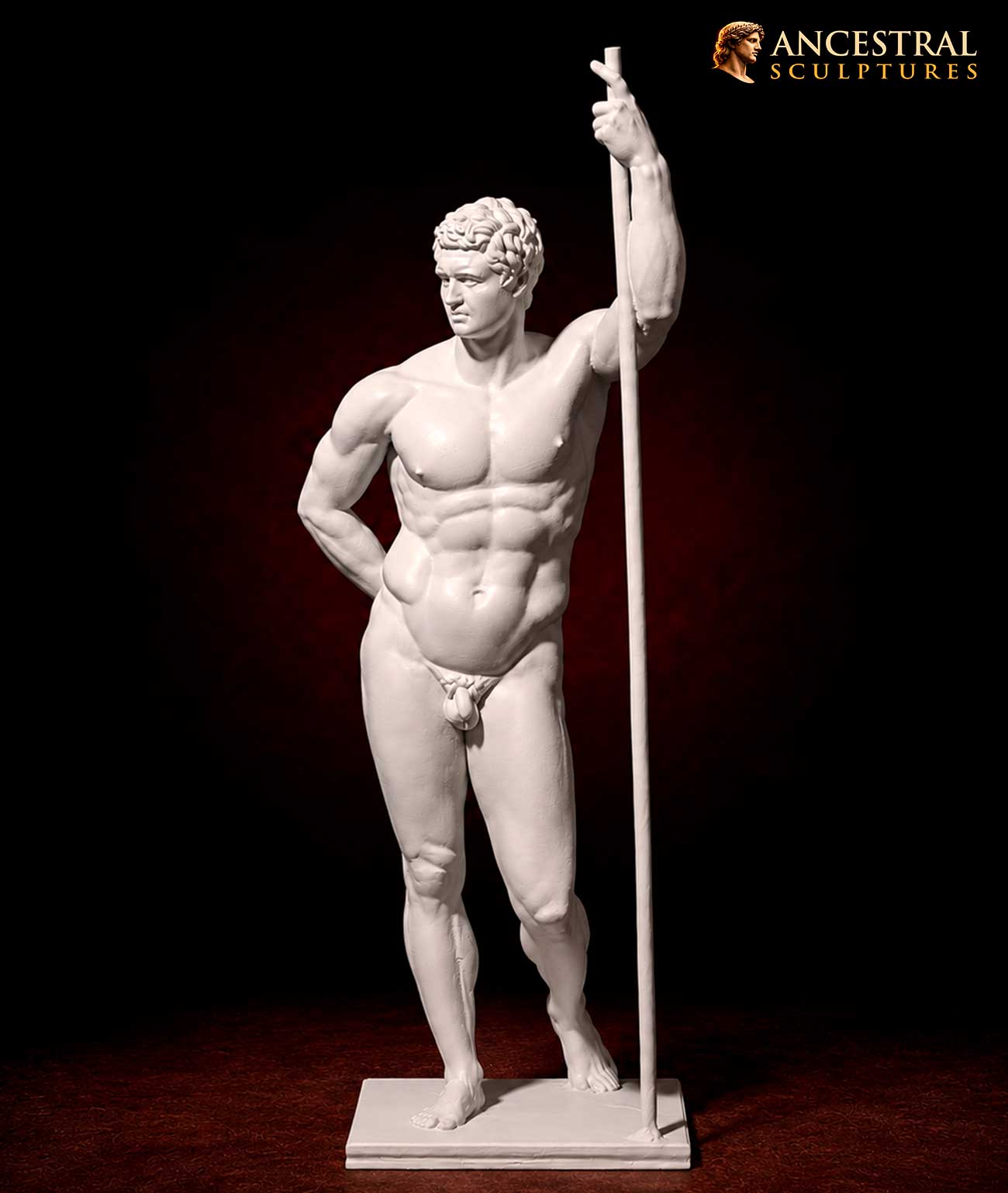 Pergamene Prince Statue – Hellenistic Greek Warrior Sculpture in Matte White Resin