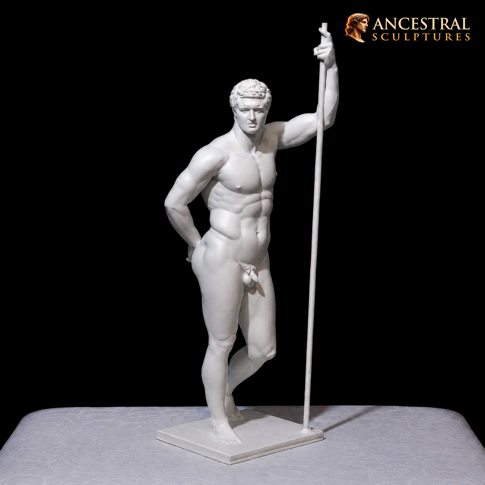 Pergamene Prince Statue – Hellenistic Greek Warrior Sculpture in Matte White Resin - Image 2