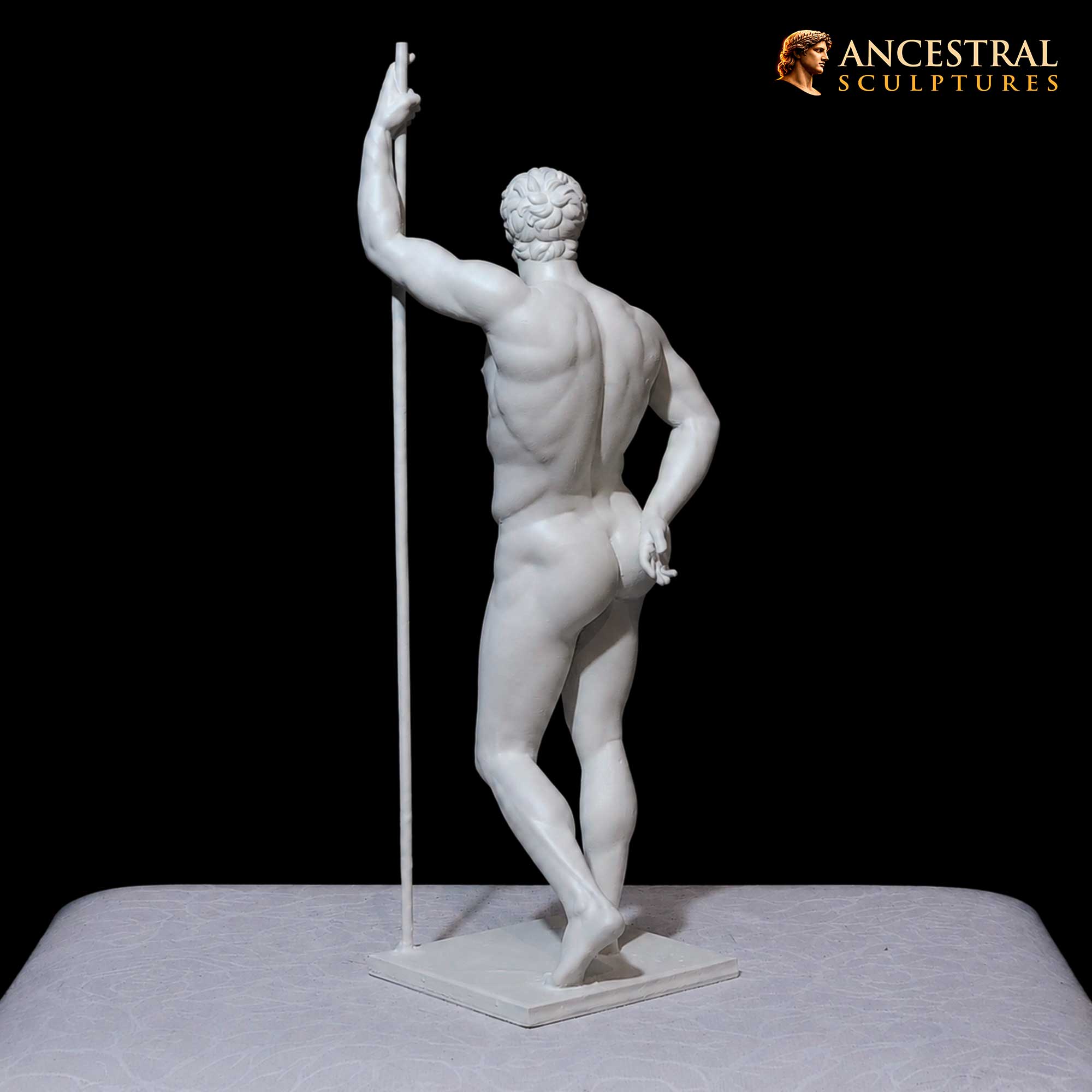 Pergamene Prince Statue – Hellenistic Greek Warrior Sculpture in Matte White Resin - Image 4