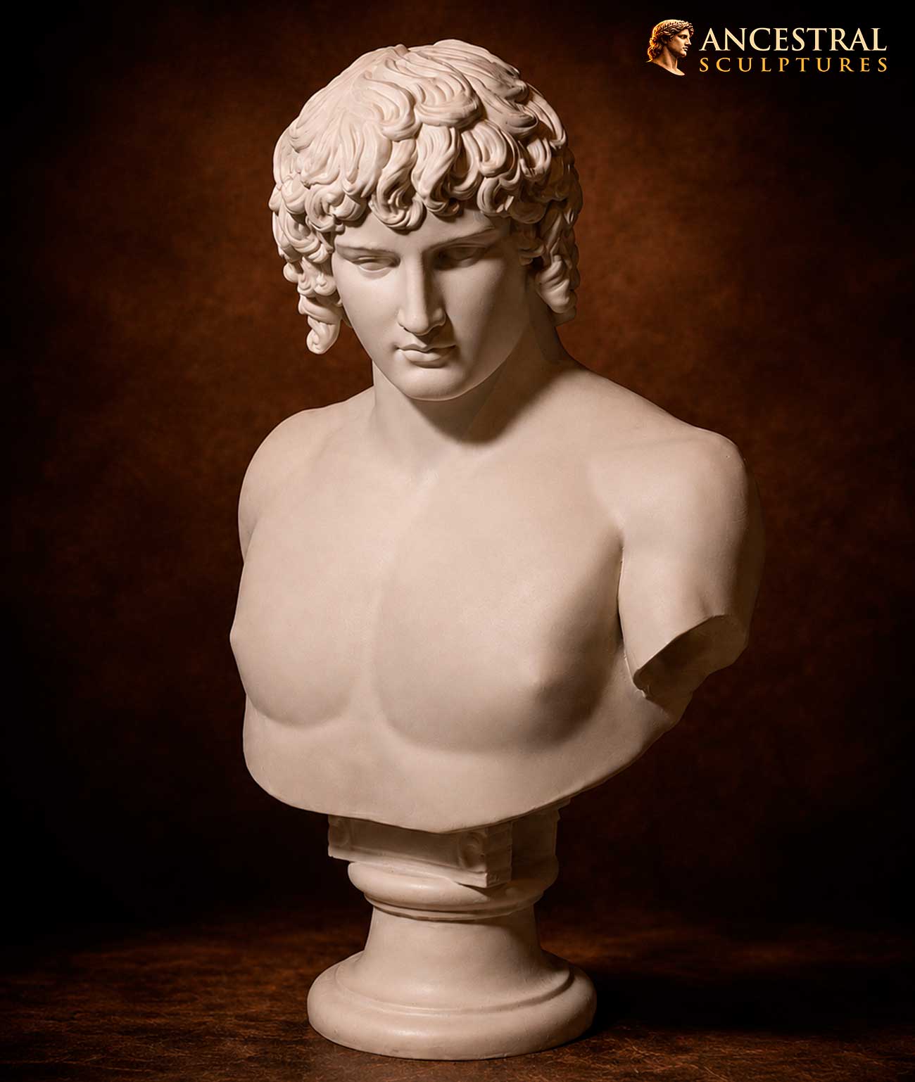Antinous Farnese Bust Sculpture – Ancient Roman Art Representation of Hadrian's Beloved Youth
