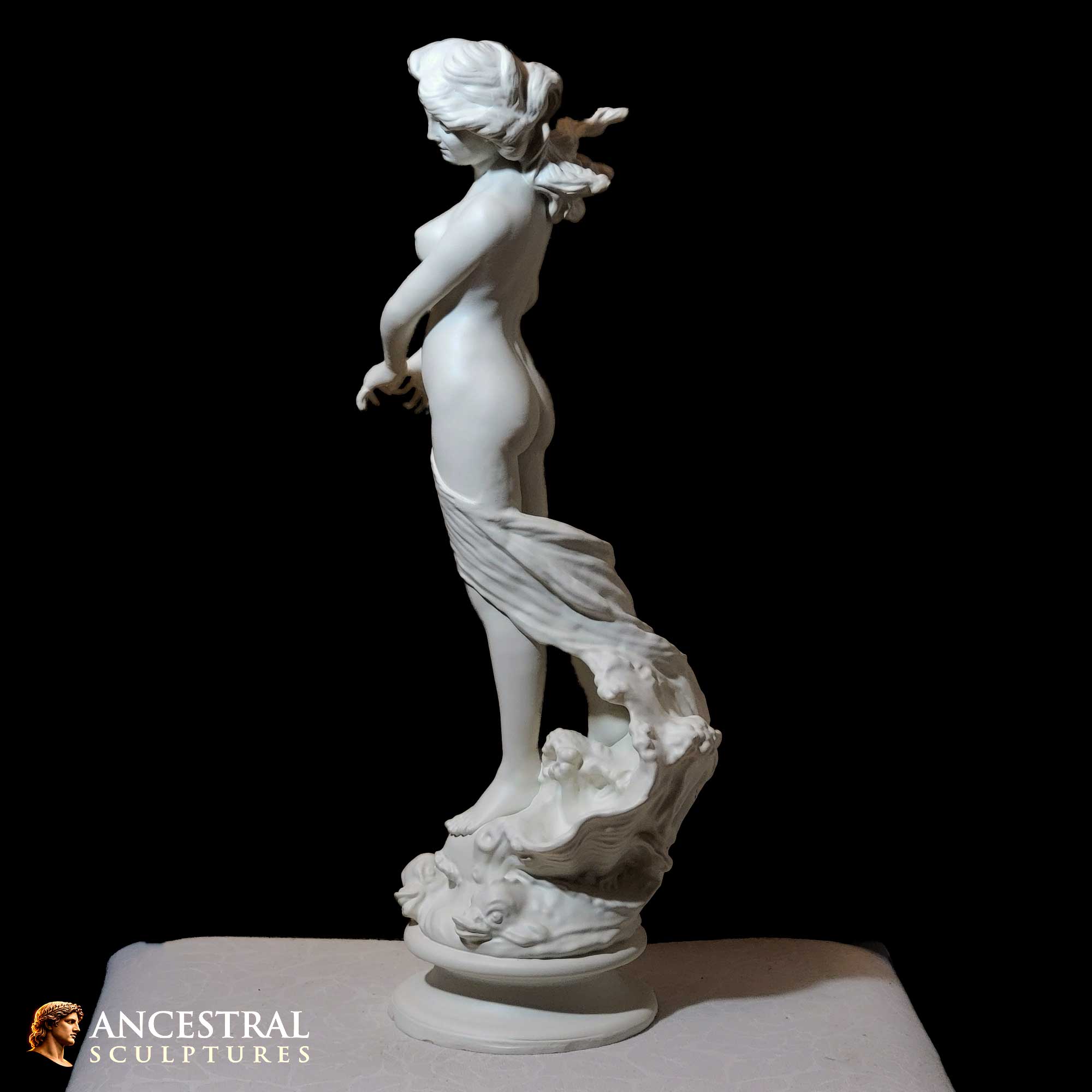 Birth of Venus Sculpture Ildebrando Bastiani | Classical Venus Statue Replica | Roman Mythology Art | Museum Style Resin Figure Decor - Imagen 3