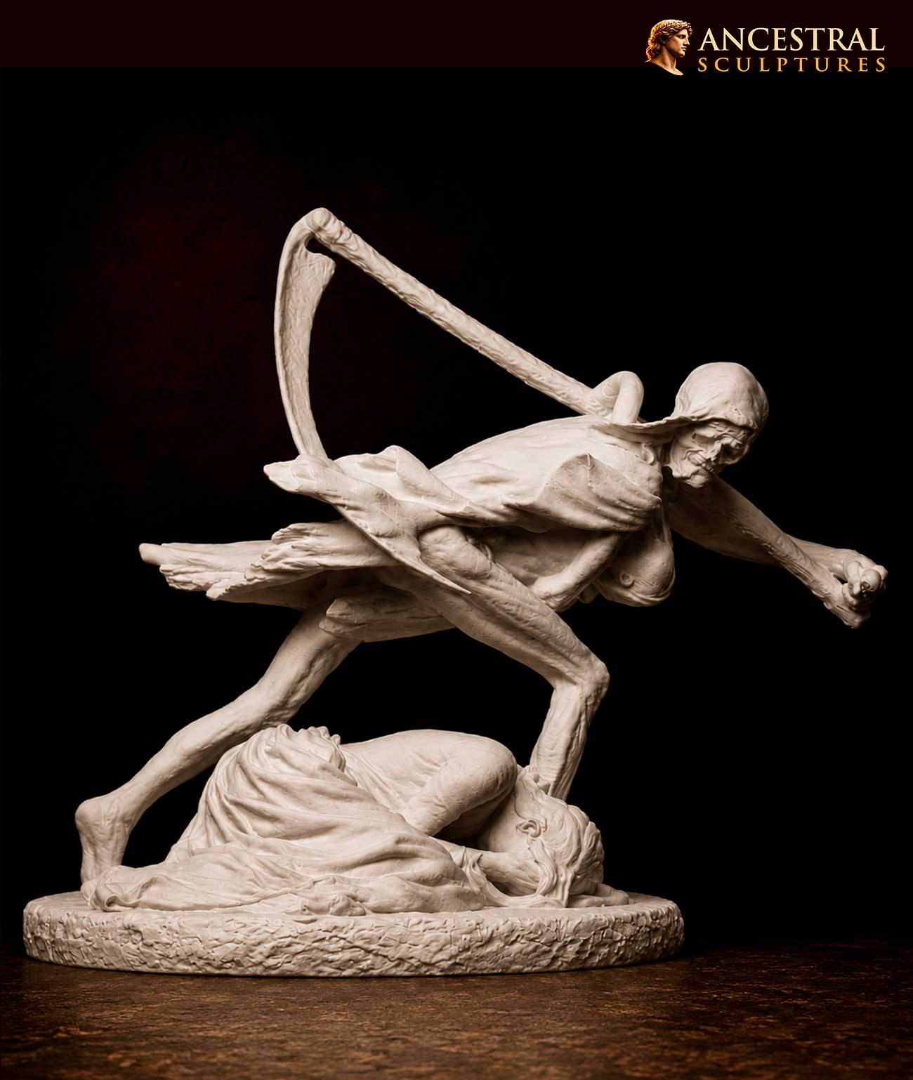 Death and the Mother – Niels Hansen Jacobsen Symbolist Sculpture | Dramatic Masterpiece of European Art