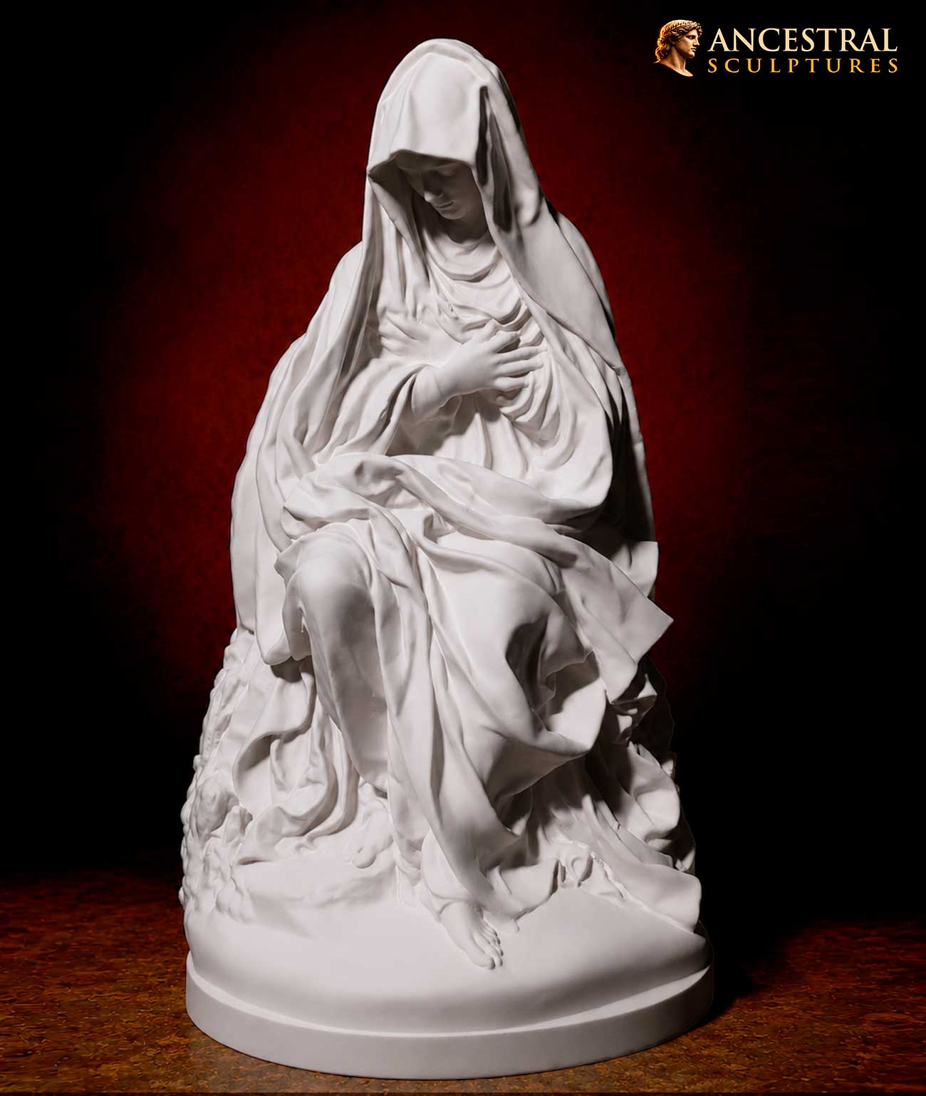 Seated Virgin Mary Mater Dolorosa by Germain Pilon – Historical Reconstruction of a Renaissance Masterpiece | Hand-Finished Sacred Artwork