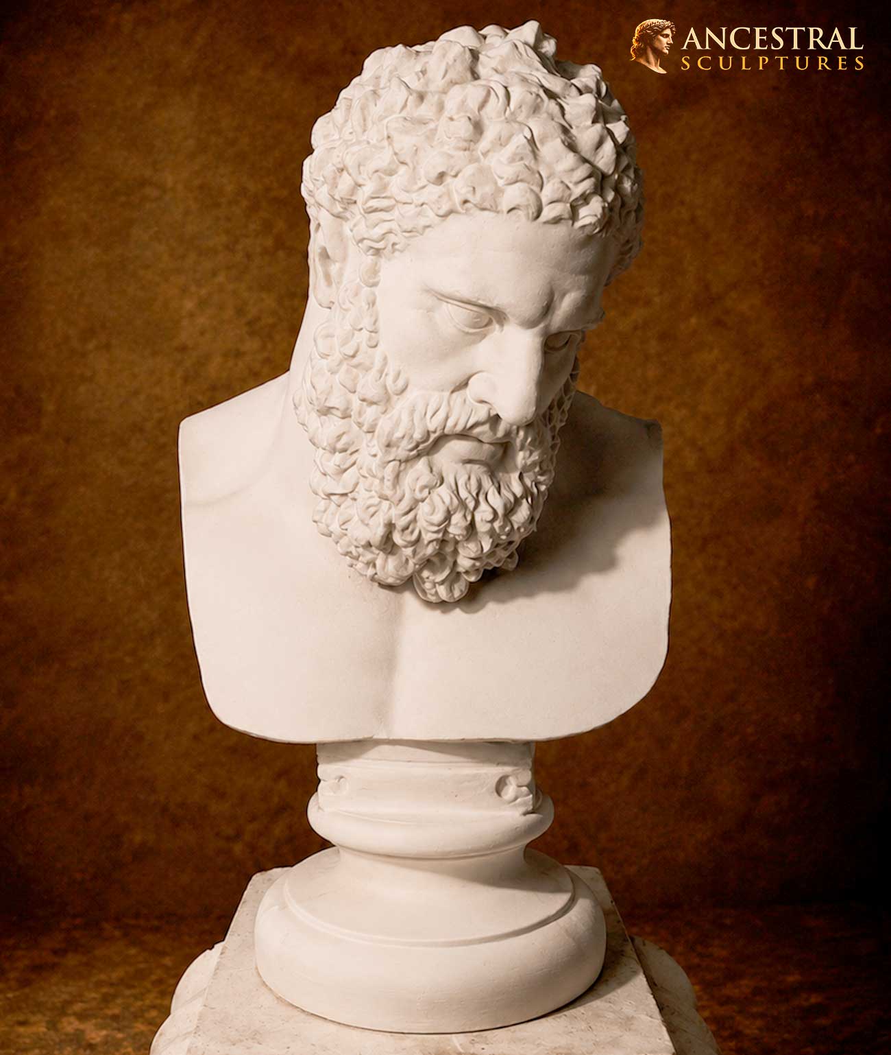 Bust of the Farnese Hercules – Historical Reconstruction of the Legendary Hero by Glykon | Hand-Finished Classical Artwork