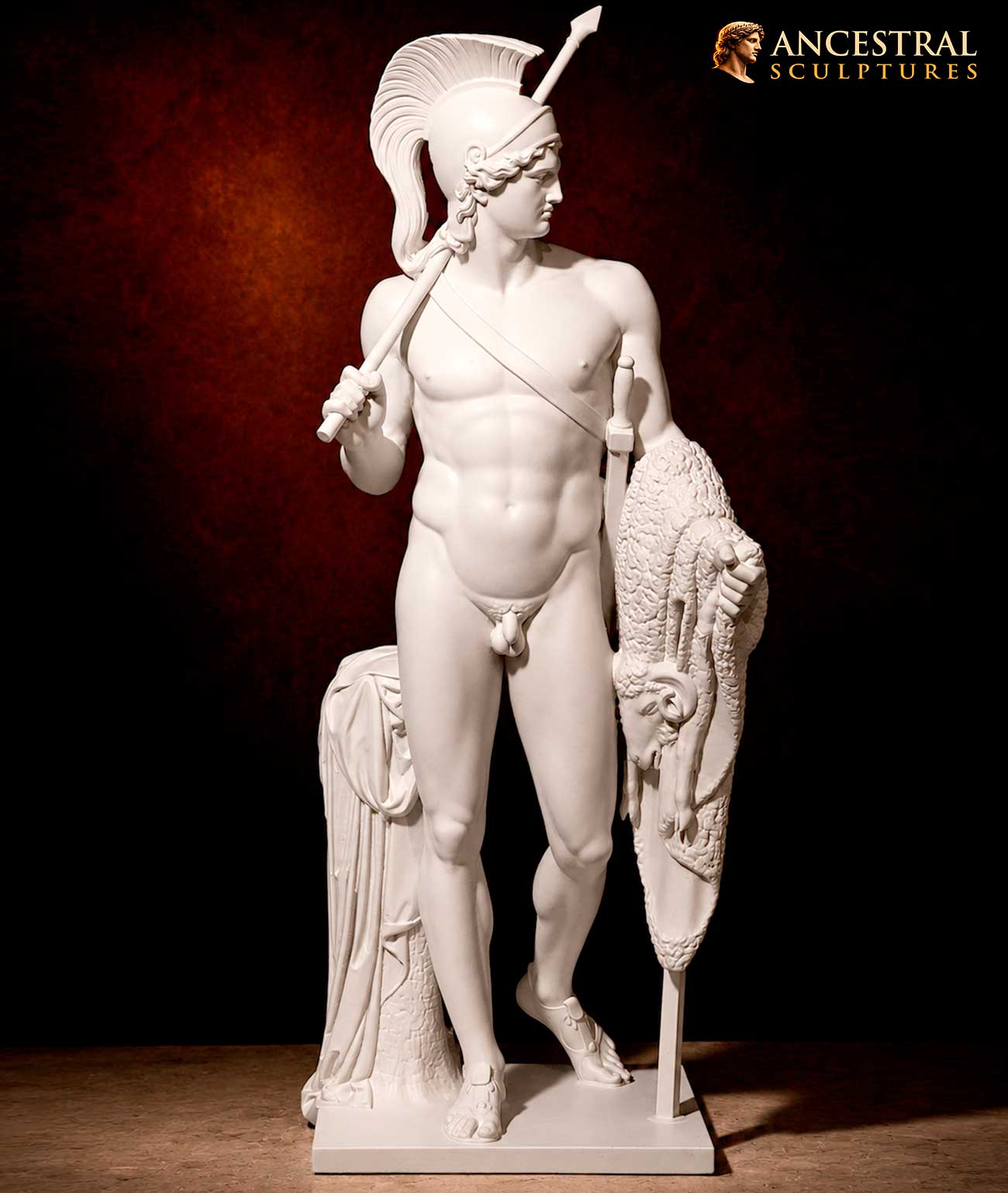 Jason with the Golden Fleece Sculpture Matte White Finish | Greek Hero Historical Reconstruction