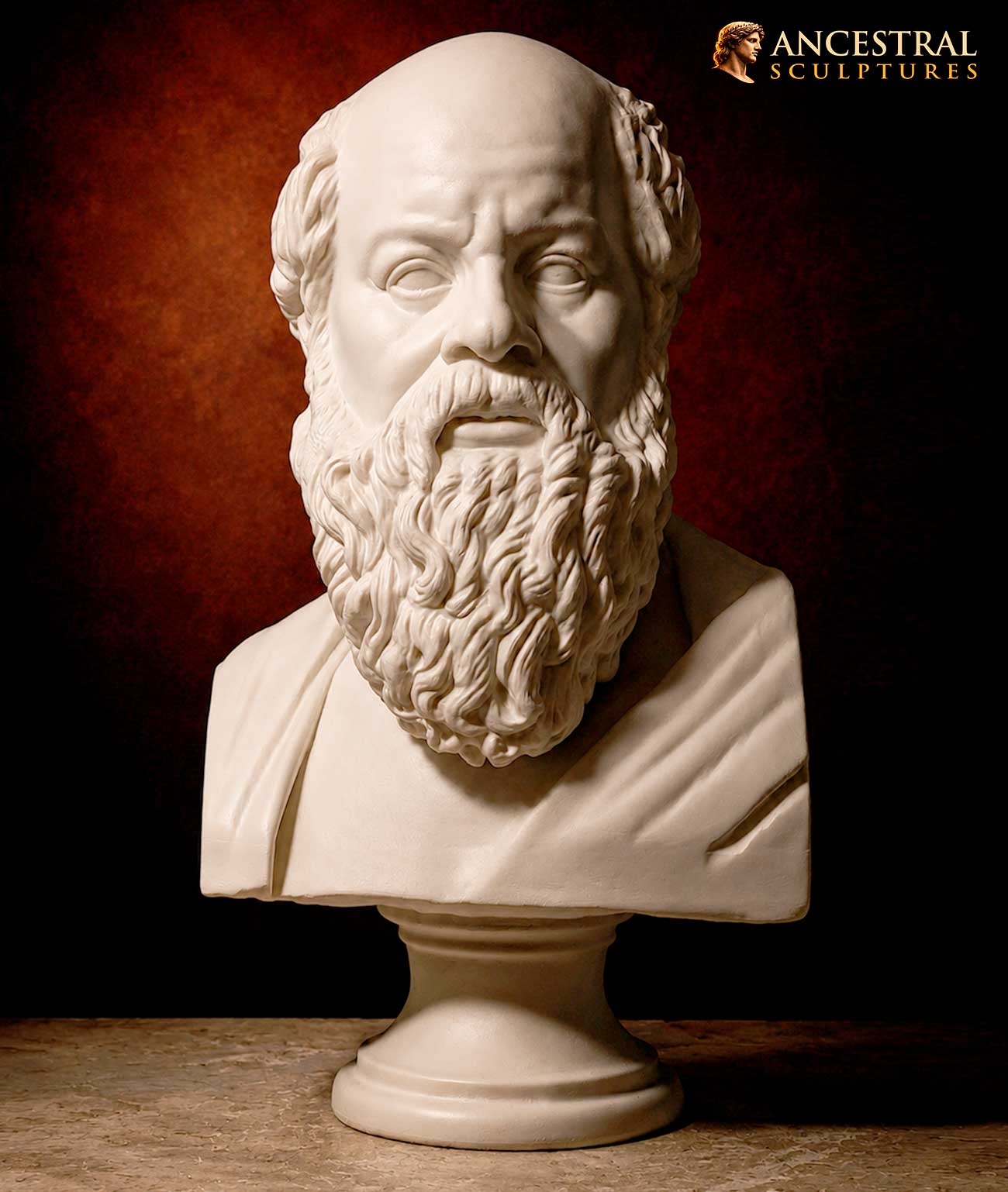 Socrates Bust Sculpture | Ancient Greek Philosopher Historical Representation