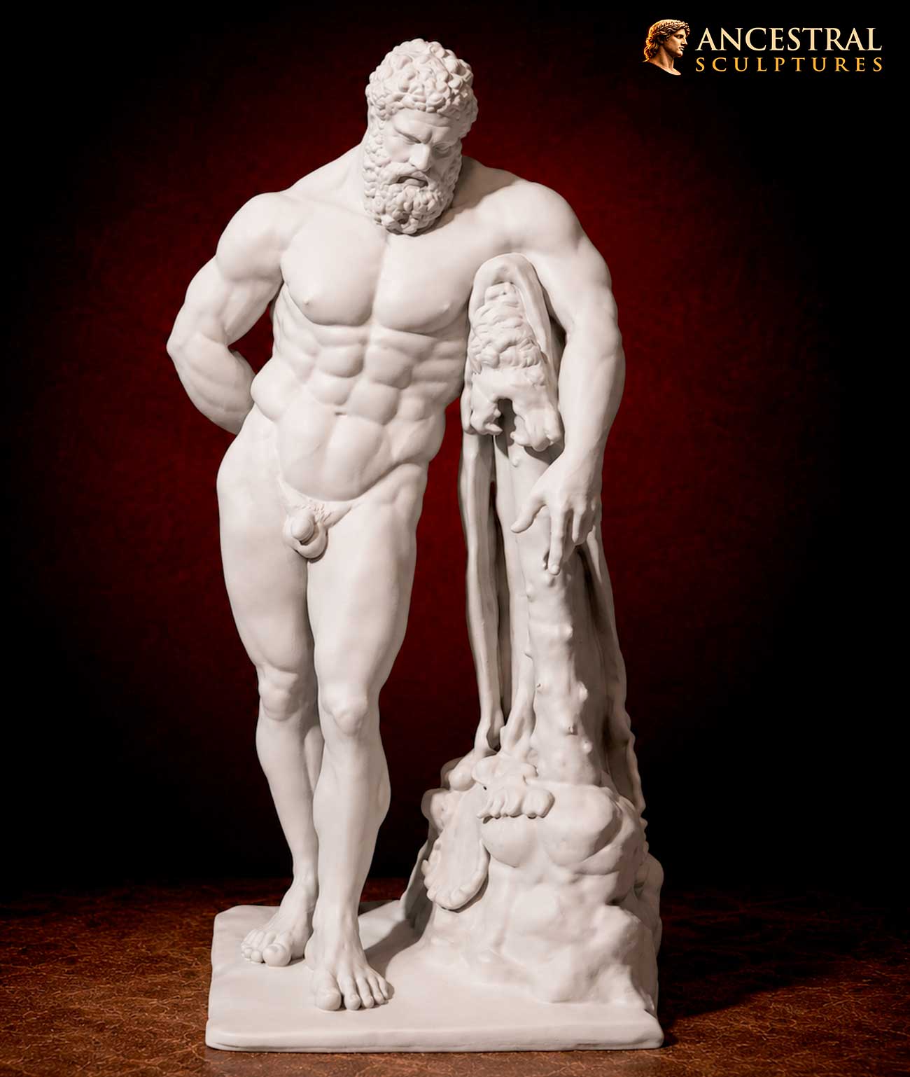 Hercules Farnese Statue – Classical Greek Hero Artistic Reconstruction in Matte White Resin