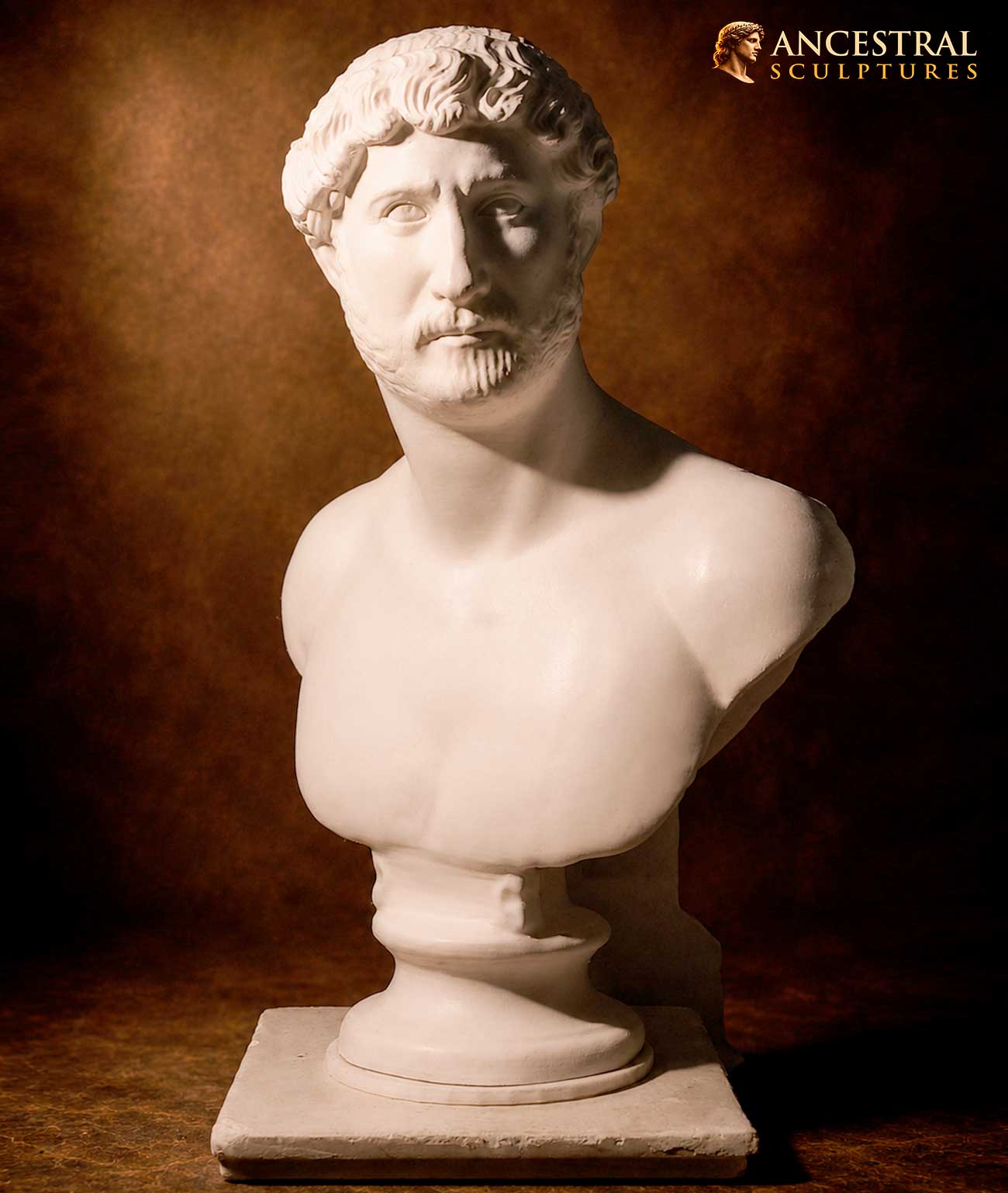 Emperor Hadrian Bust Sculpture | Roman Imperial Portrait Historical Reconstruction