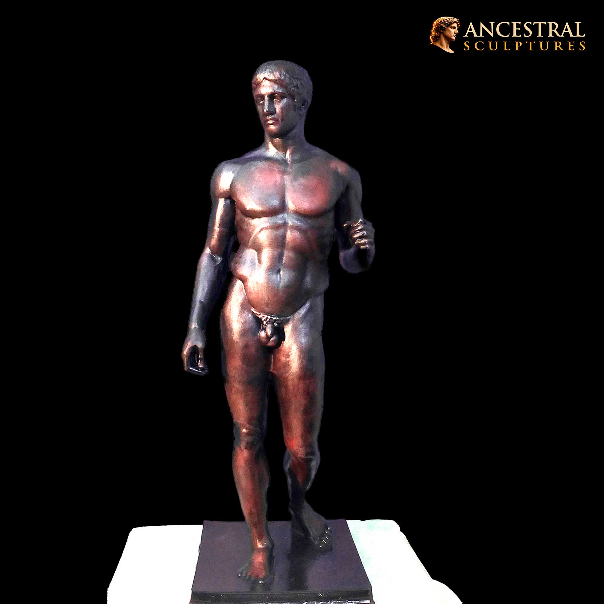 Doryphoros Sculpture Greek Athlete Statue Bronze Effect Replica – Spear Bearer by Polykleitos – Classical Greek Art Decor - Image 5