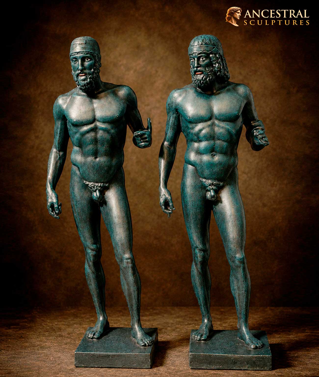 Riace Bronzes Sculpture Pair | Legendary Greek Warriors | Classical Greek Masterpiece | Museum-Quality Artwork