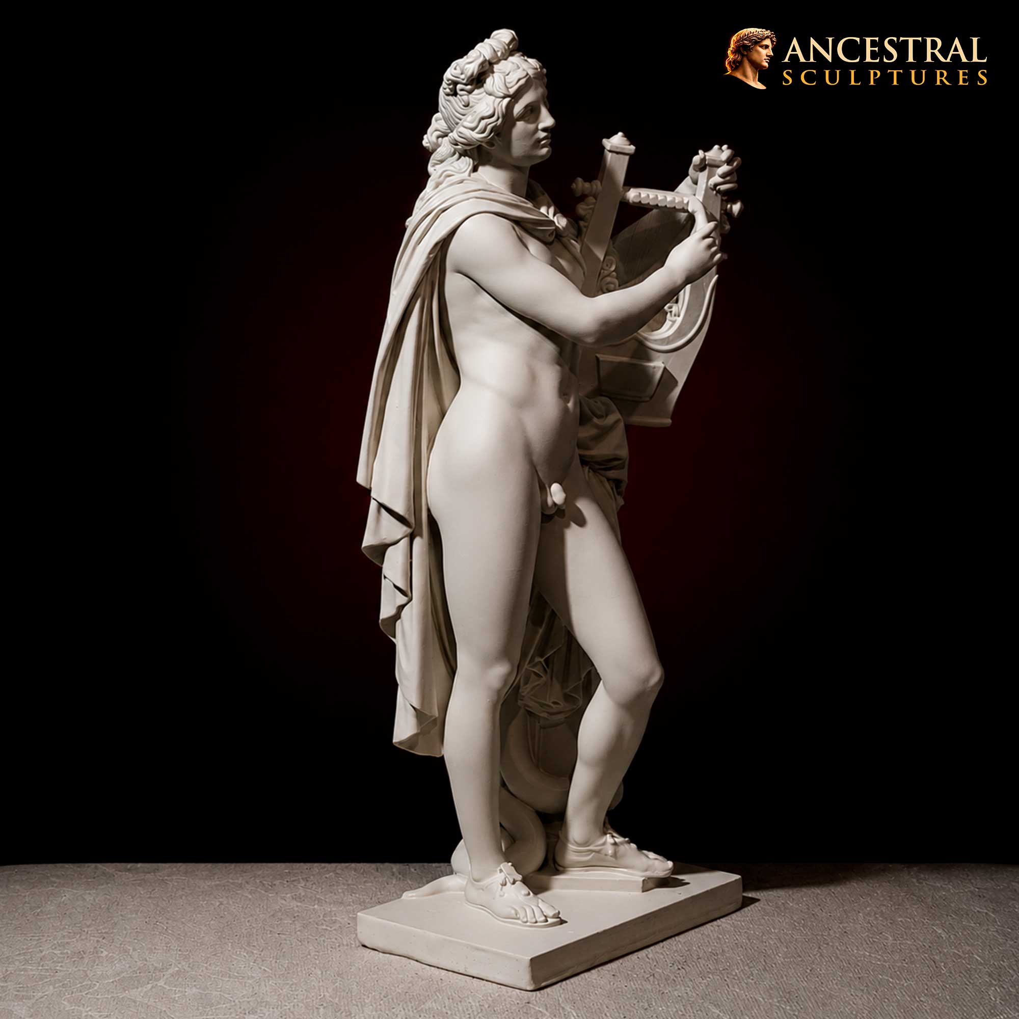 Apollo Kitharoidos Sculpture – Classical Greek God Apollo Statue – Museum Style Art by Bengt Erland Fogelberg - Image 3