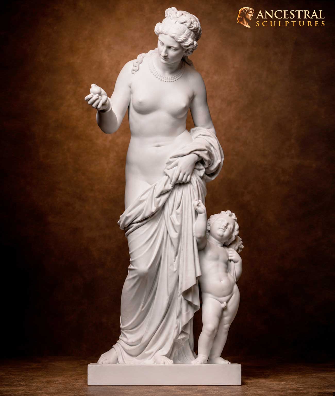 Venus and the Apple of Discord Sculpture – Historical Representation of Bengt Erland Fogelberg – Greek Mythology Artwork