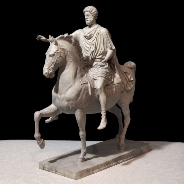 Marcus Aurelius Equestrian Statue Marble Effect | Ancient Roman Sculpture | Classical Roman Art | Historical Horse Statue Replica - Imagen 3