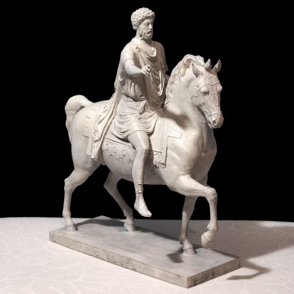 Marcus Aurelius Equestrian Statue Marble Effect | Ancient Roman Sculpture | Classical Roman Art | Historical Horse Statue Replica - Imagen 2