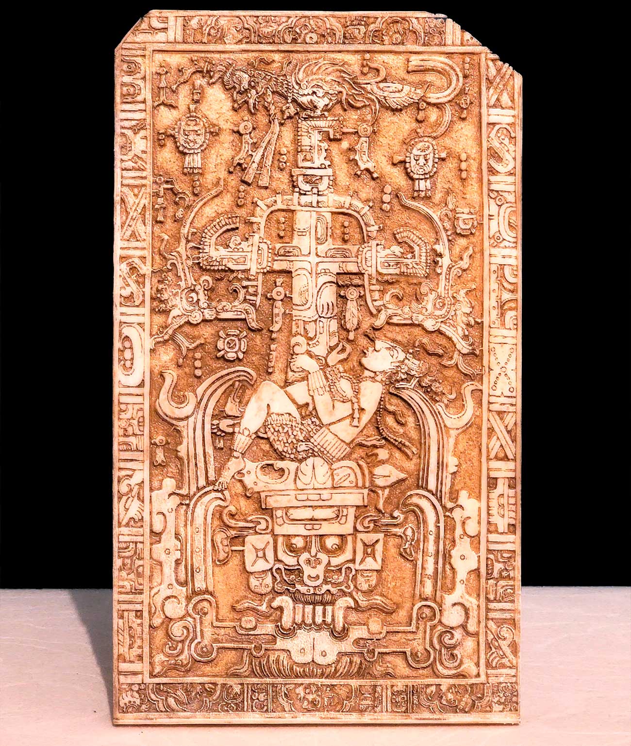 Pakal the Great's Sarcophagus Lid Replica – Mayan Palenque Art in Resin – 100% Exact & Exclusive Handcrafted Sculpture – Ancient Astronaut