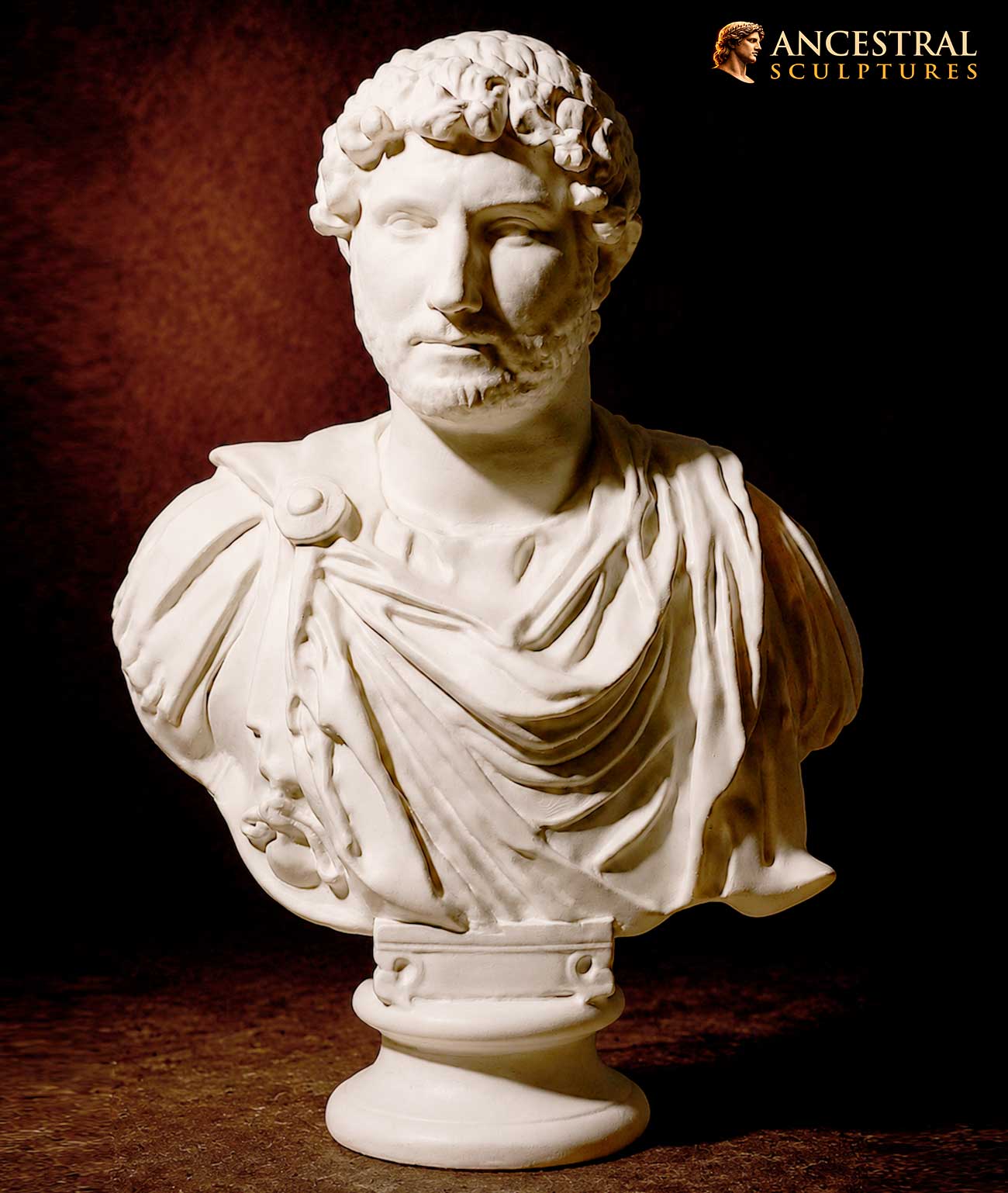 Bust of Emperor Hadrian | Classical Roman Sculpture | Ancient Roman Art Bust | Museum Style Statue | Historical Home Decor