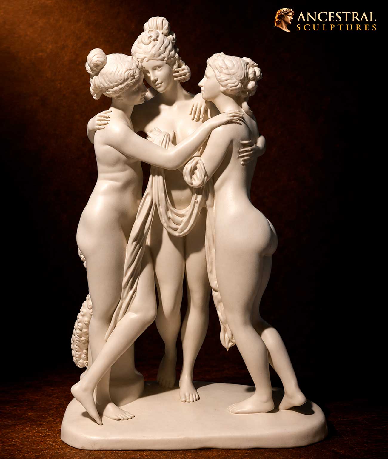 The Three Graces Sculpture Replica | Canova Statue | Neoclassical Decor | Classical Art | Greek Mythology Figurine