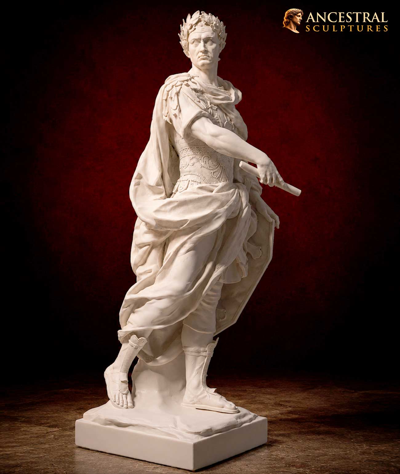 Julius Caesar Bust Sculpture | Nicolas Coustou | Classical Roman Art Statue