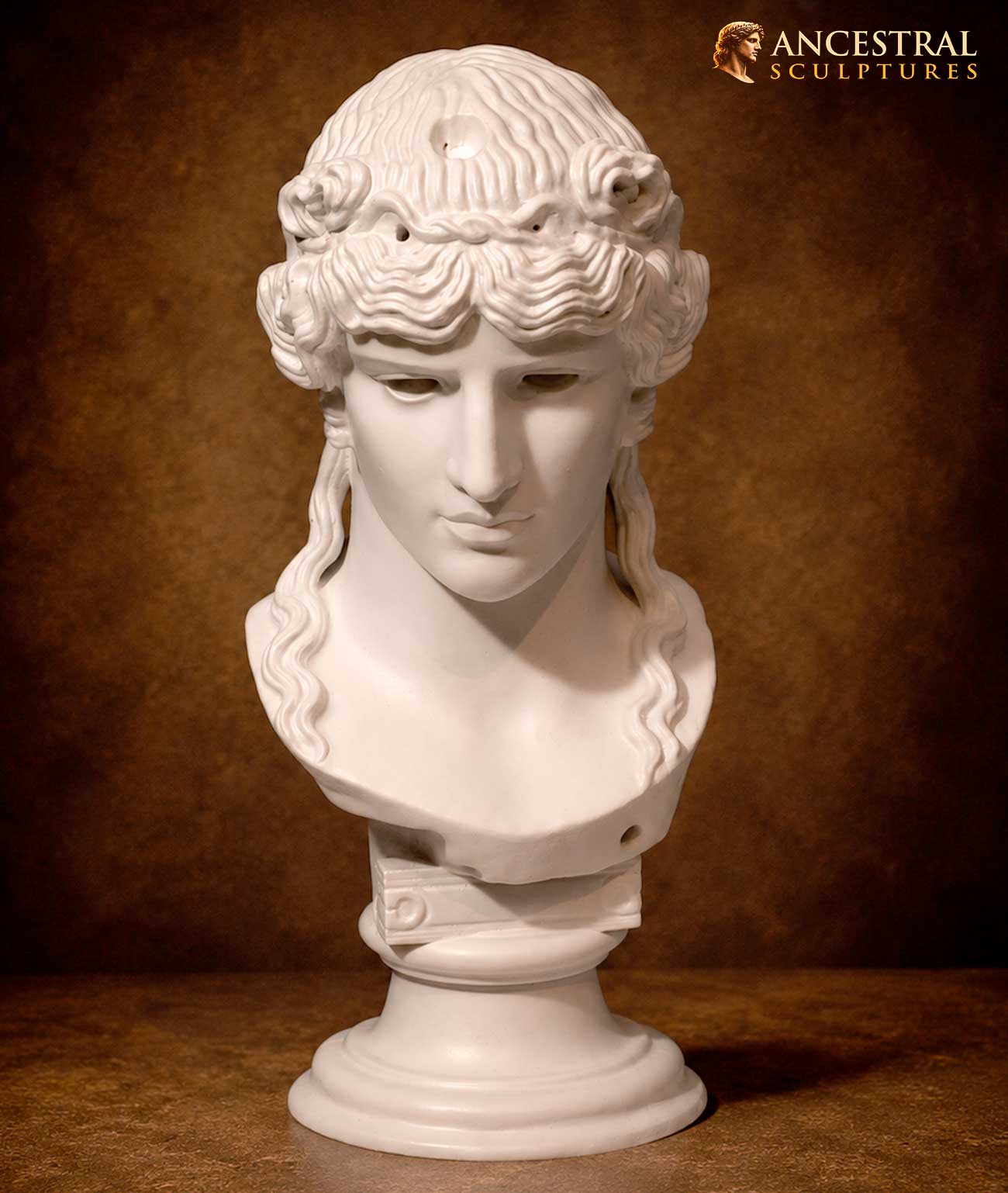 Antinous Mondragone Bust | Louvre Museum Sculpture | Roman Portrait of Hadrian's Favorite | Classical Marble Art Statue