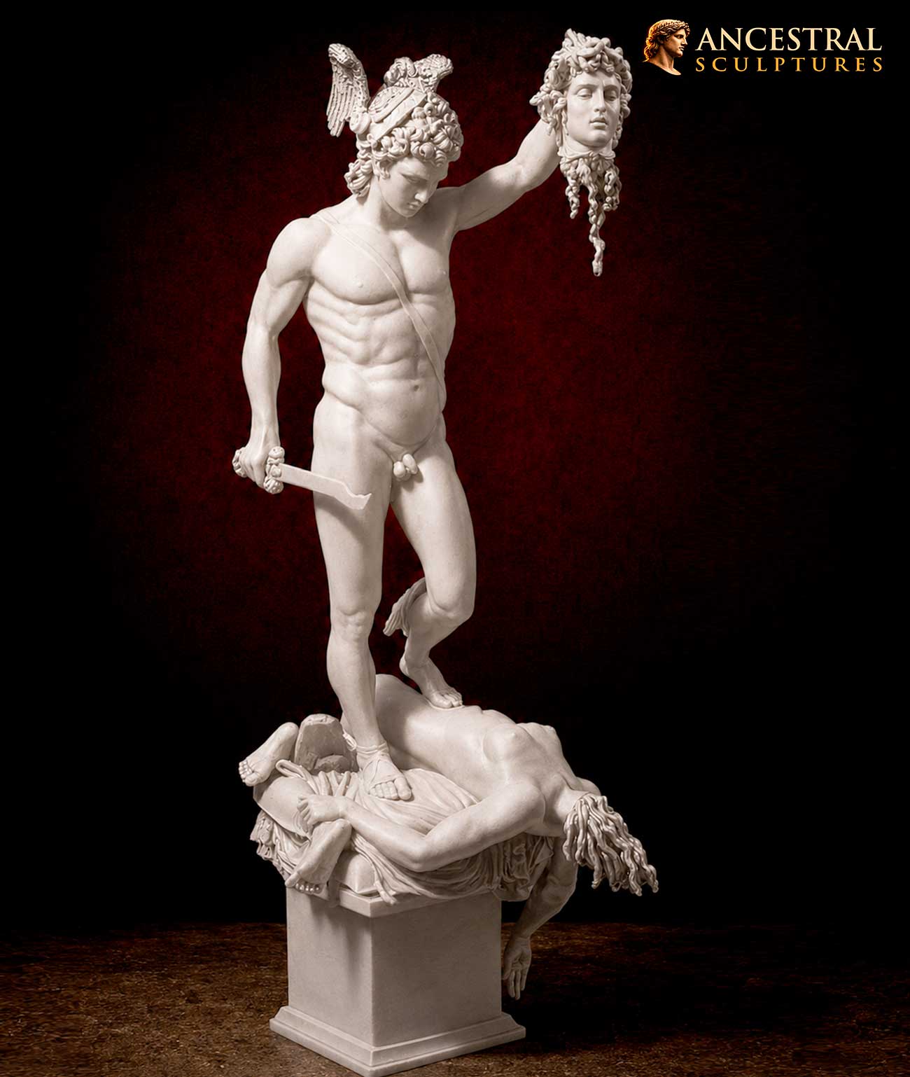 Perseus with the Head of Medusa by Benvenuto Cellini | Matte White Classical Sculpture | Greek Mythology Masterpiece