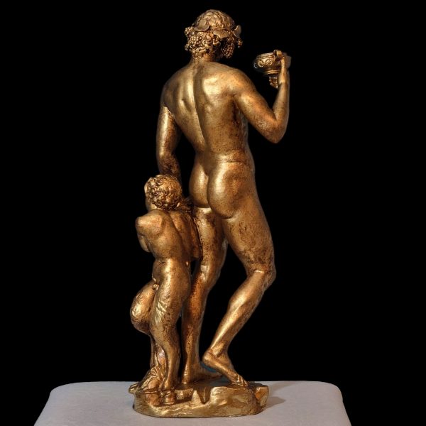 Michelangelo's Bacchus – Exact Replica, Old Gold Finish, High-Quality Resin Sculpture - Imagen 2