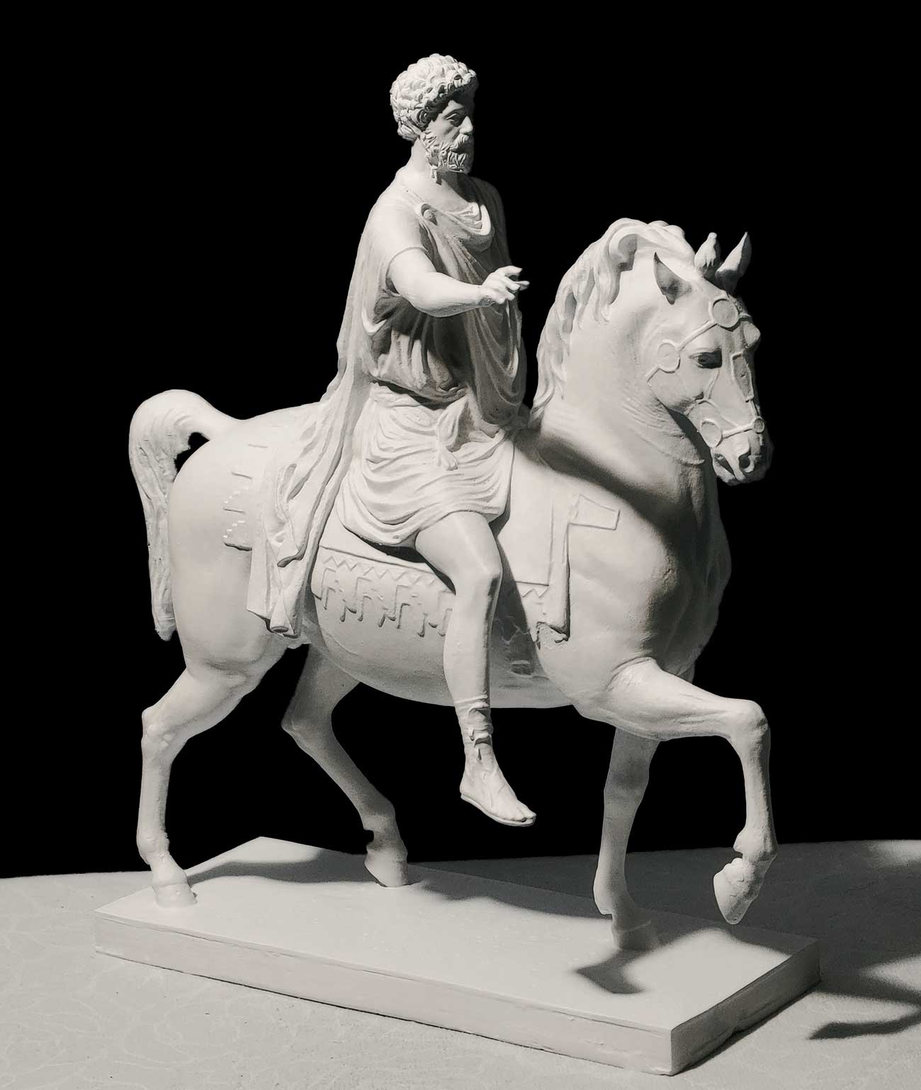 Marcus Aurelius Equestrian Statue .Matte white finish | Ancient Roman Sculpture | Classical Roman Art | Historical Horse Statue Replica