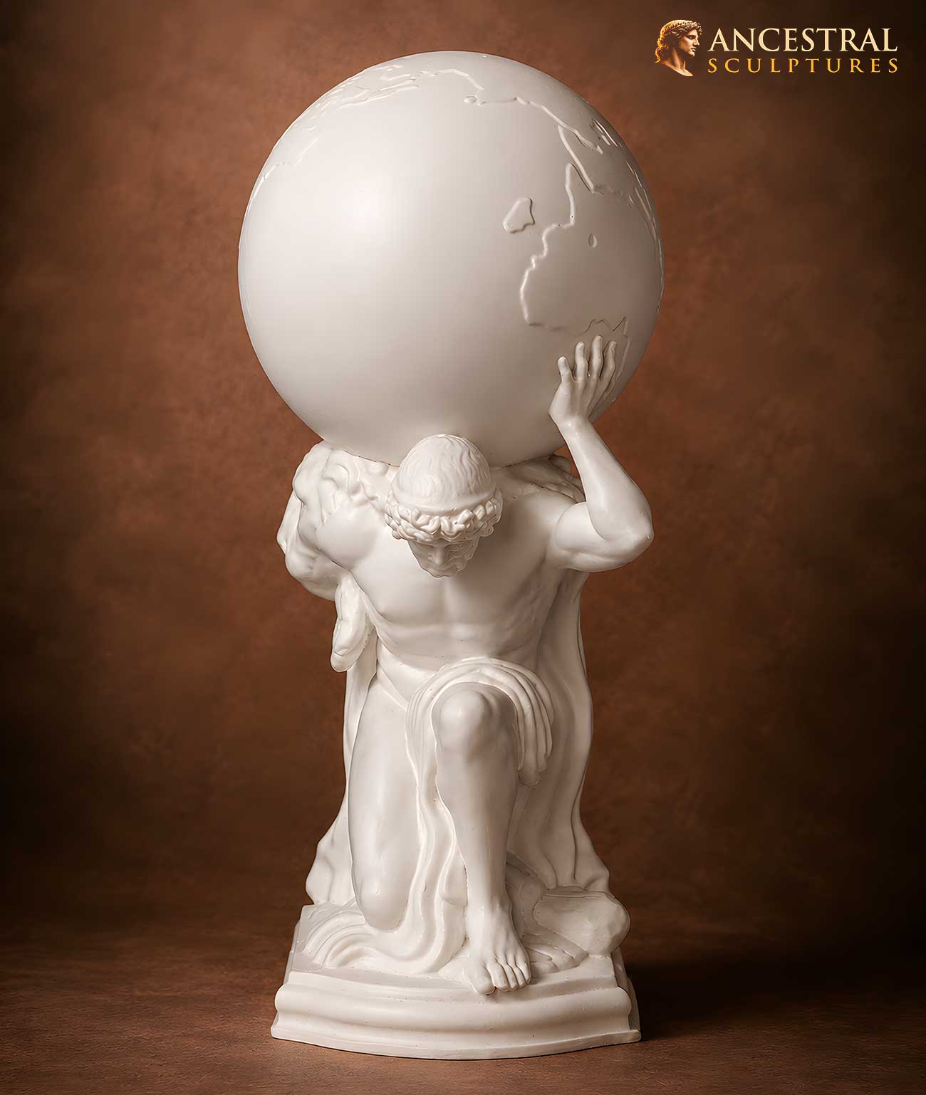 Farnese Atlas Sculpture | Atlas Statue with Celestial Globe | Classical Greek Titan | Mythological Resin Replica | Handmade Décor