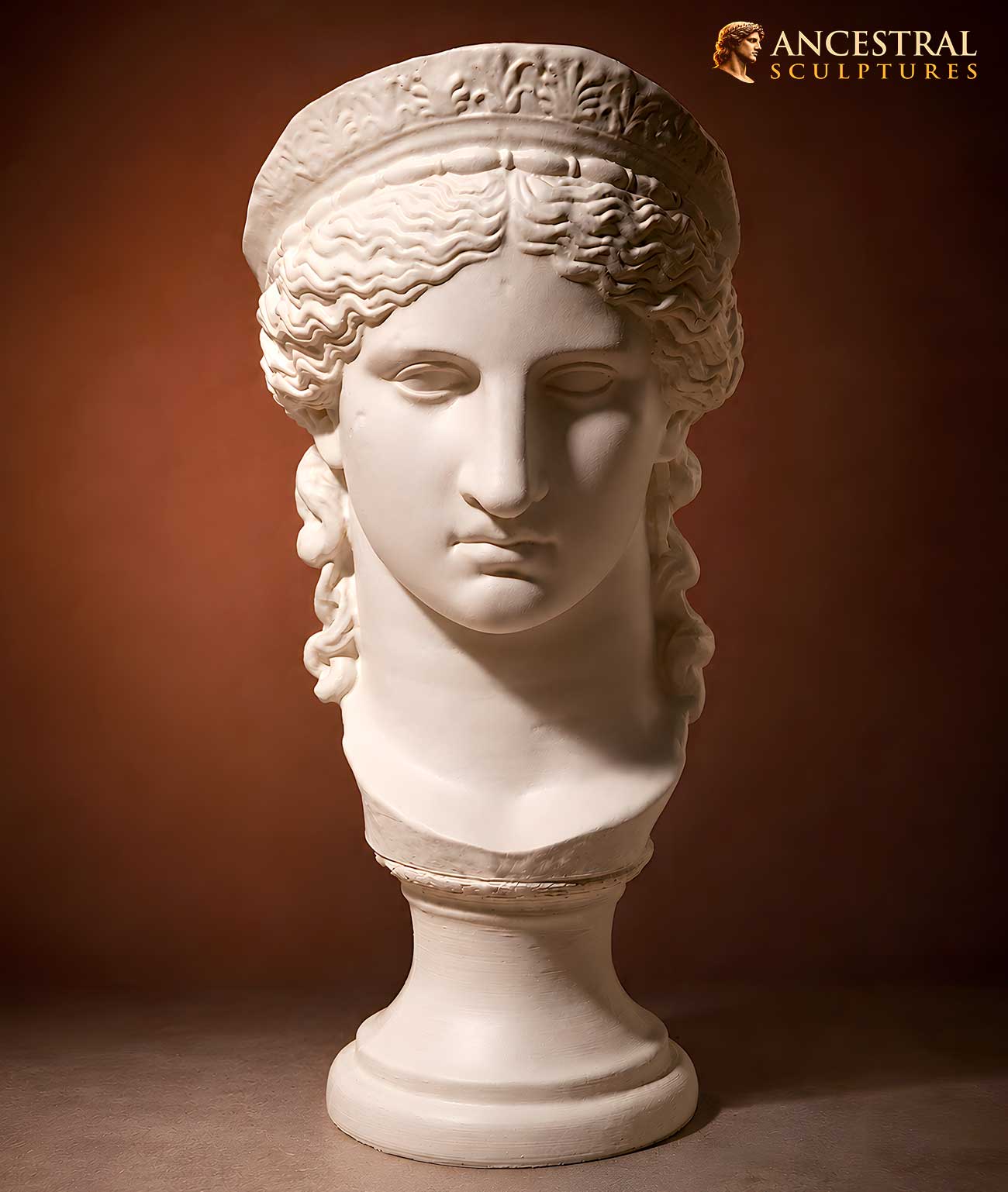 Hera Juno Bust Sculpture – Greek Goddess of Marriage and Power, Museum-Quality Handmade Resin Statue, Classical Roman Mythology Art