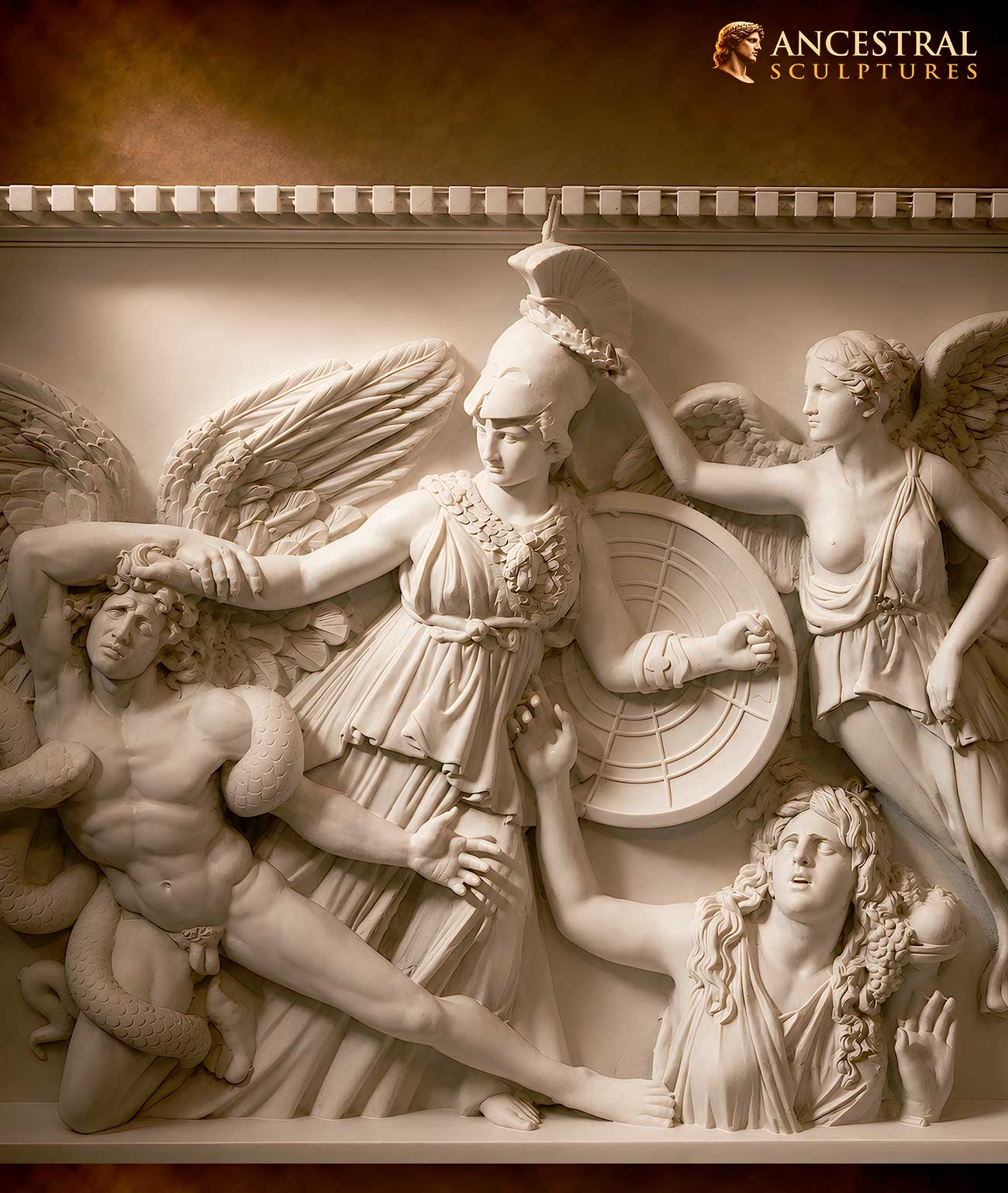 Reconstruction of Pergamon Athena Relief – Museum-Quality Greek Mythology Wall Sculpture – Handmade Resin Replica – Classical Art 3D Print