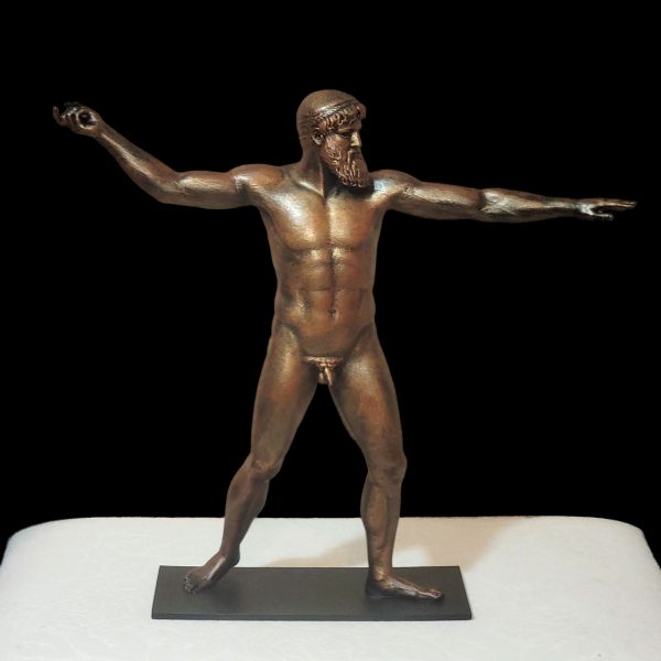 Zeus Poseidon Artemision Statue | Greek Classical Sculpture in Resin Bronze Finish | Handmade Mythological Art Replica - Imagen 3