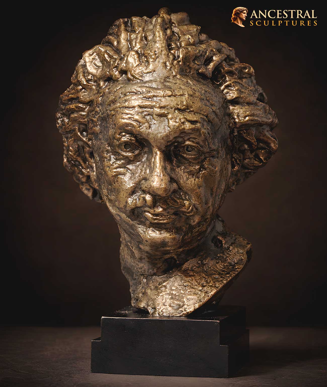 Albert Einstein Bust by Jacob Epstein | Modernist Sculpture Portrait | Museum Style Resin Bust. Exact replica