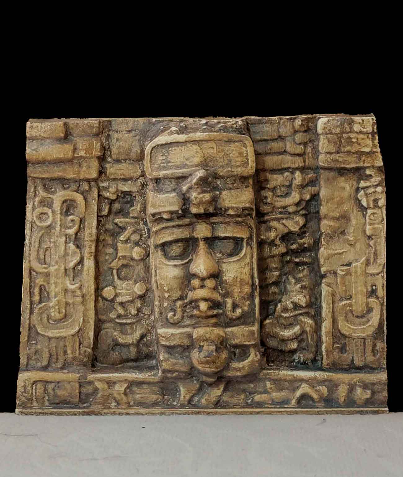 Maya Kohunlich Mask Relief – Ancient Solar Temple Sculpture – Classic Maya Art – Architectural Pre-Columbian Wall Panel