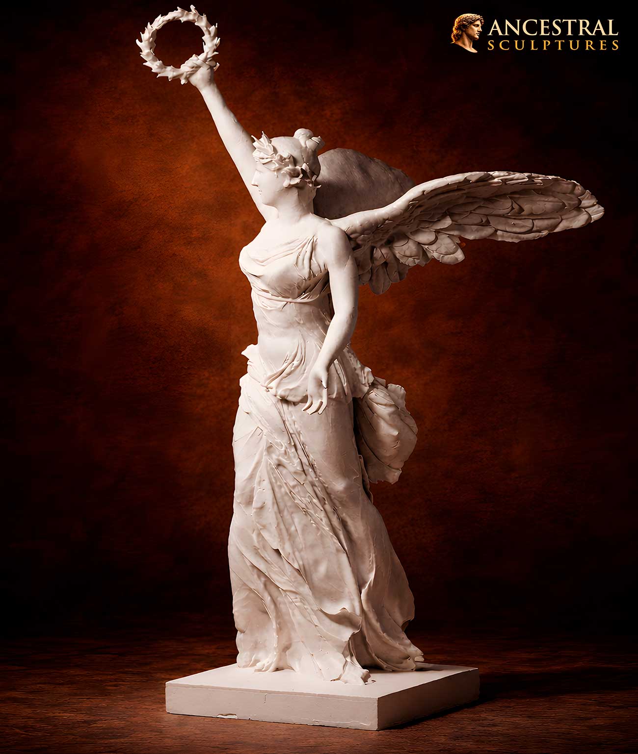 Reconstructed Winged Victory of Samothrace Statue – Full Body Nike Sculpture with Head and Arms – Hellenistic Greek Art, Museum Style Decor