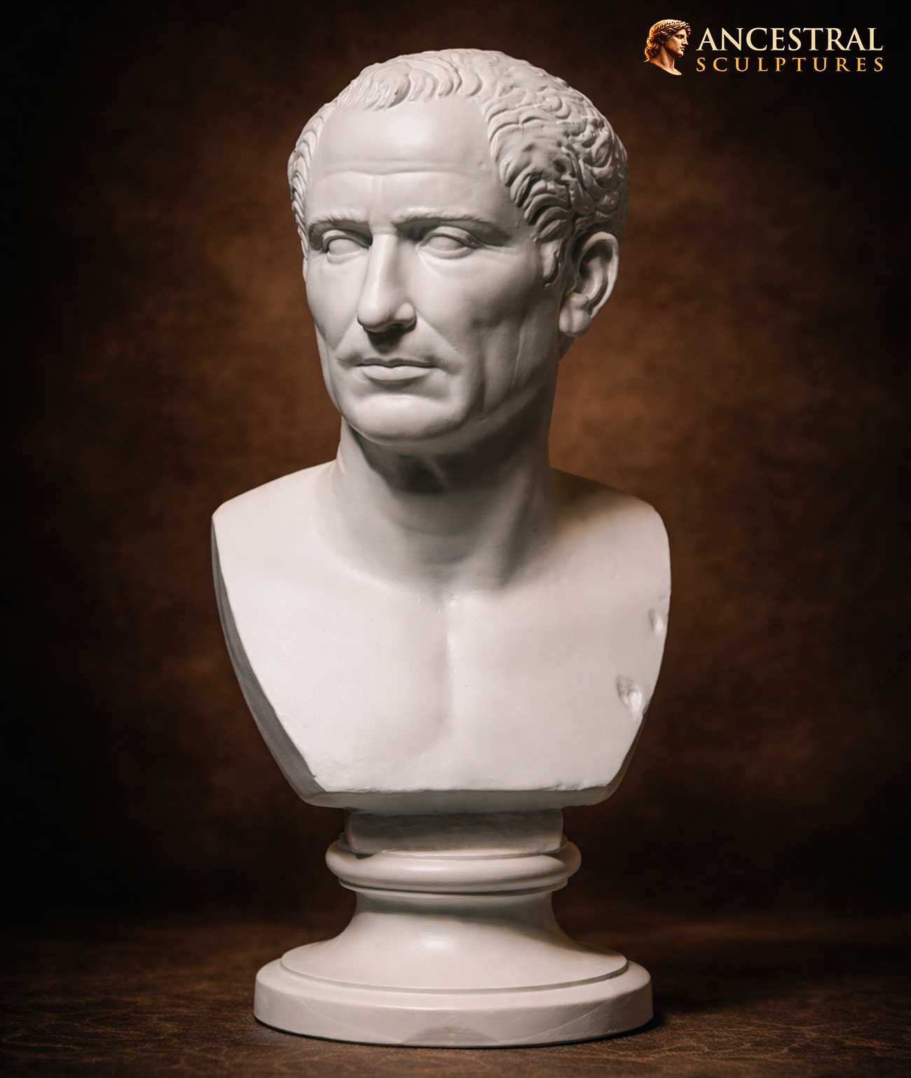 Julius Caesar Farnese Bust Roman Classical Sculpture High Quality Resin Marble Style Historical Decor Museum Grade Ancient Roman Art