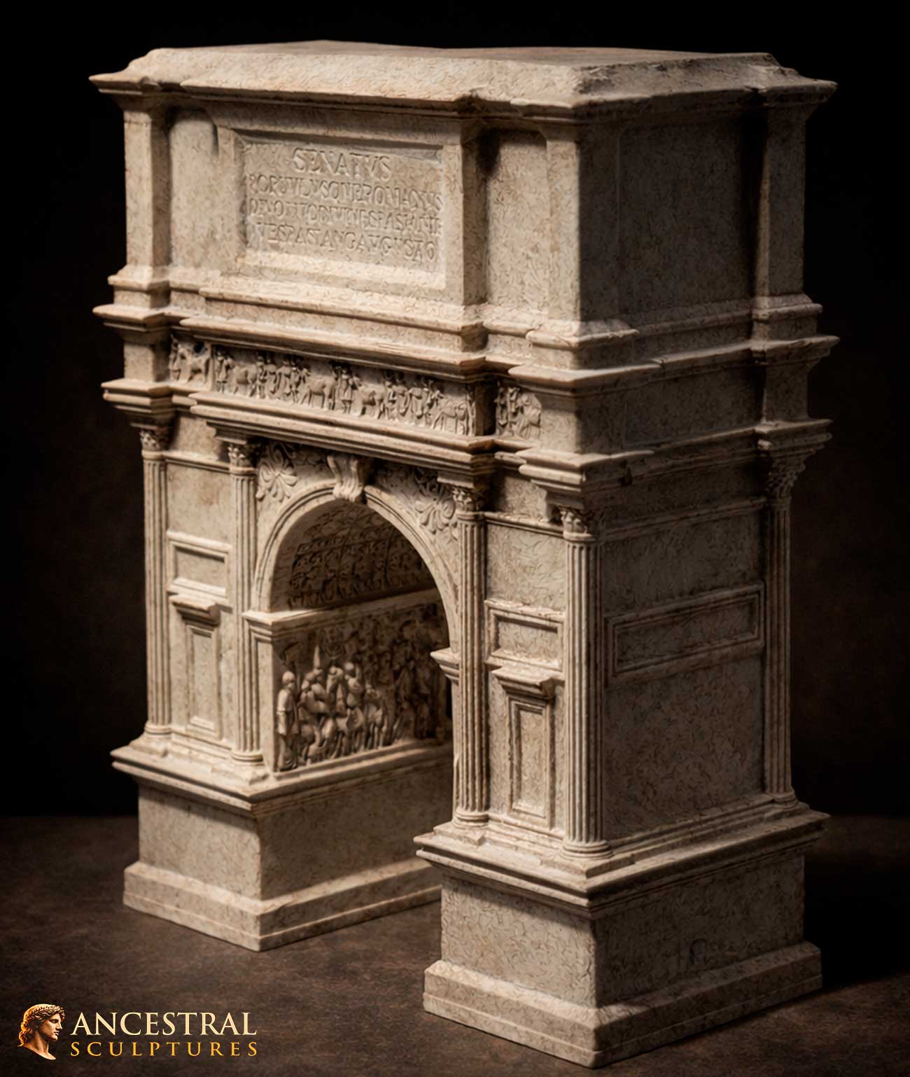 Arch of Titus Replica – Roman Triumphal Arch – Ancient Rome Architectural Model – Resin - Miniature Classical Sculpture – Ancestral finish