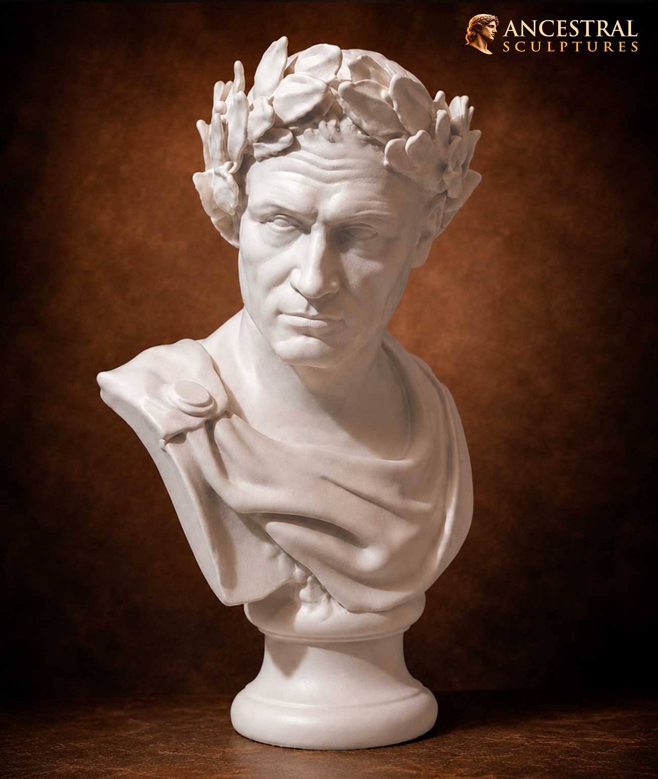 Julius Caesar Bust by Nicolas Coustou | Roman Emperor Sculpture | Classical Roman Art | Ancient Rome Decor