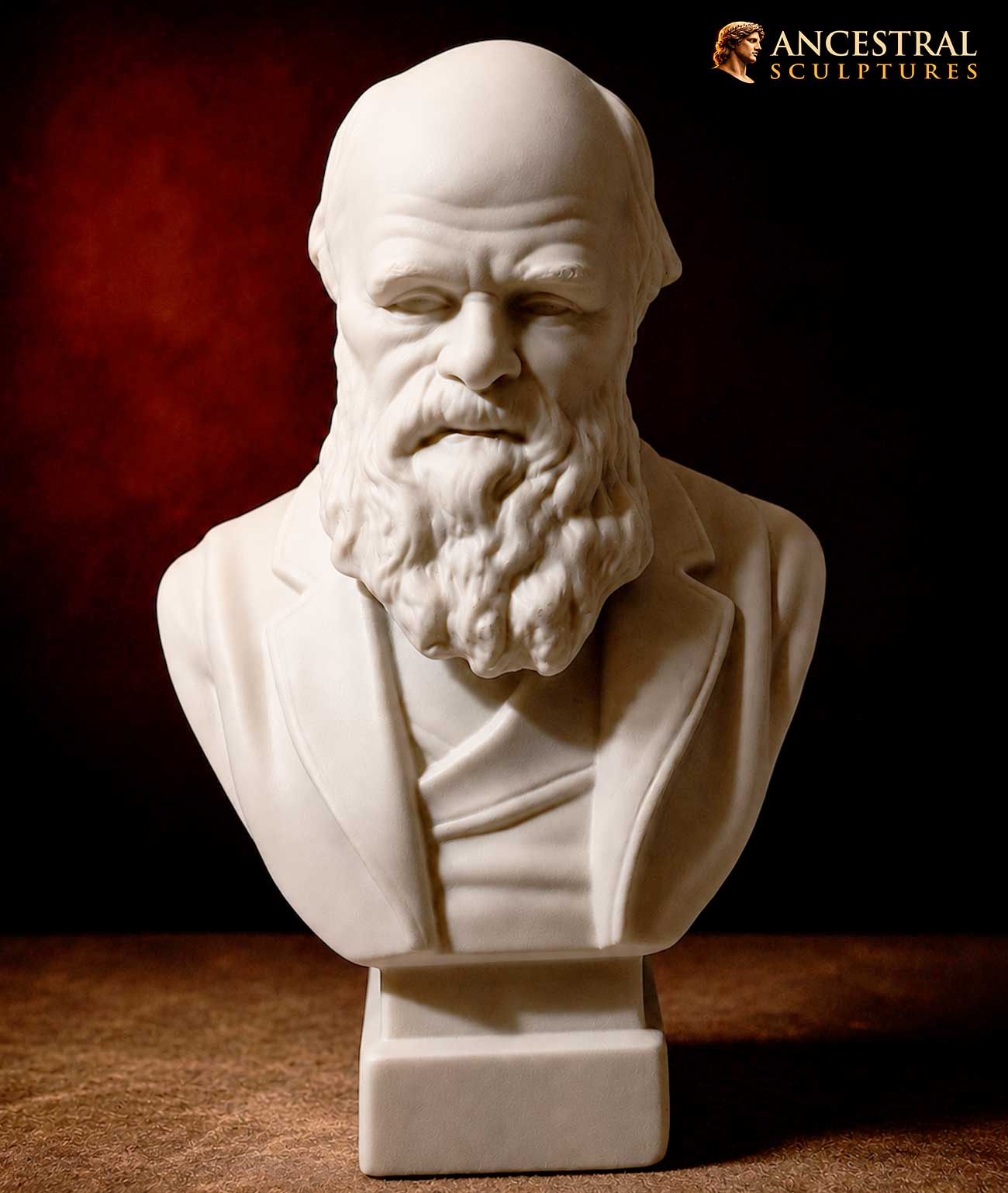 Charles Darwin Bust by Robinson & Leadbeater | Victorian Scientific Sculpture | Museum Collection Portrait